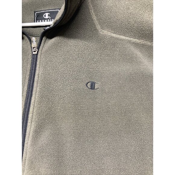 Champion Fleece Jacket Men’s Size XL Green Long Sleeve Full Zip - Picture 3 of 13